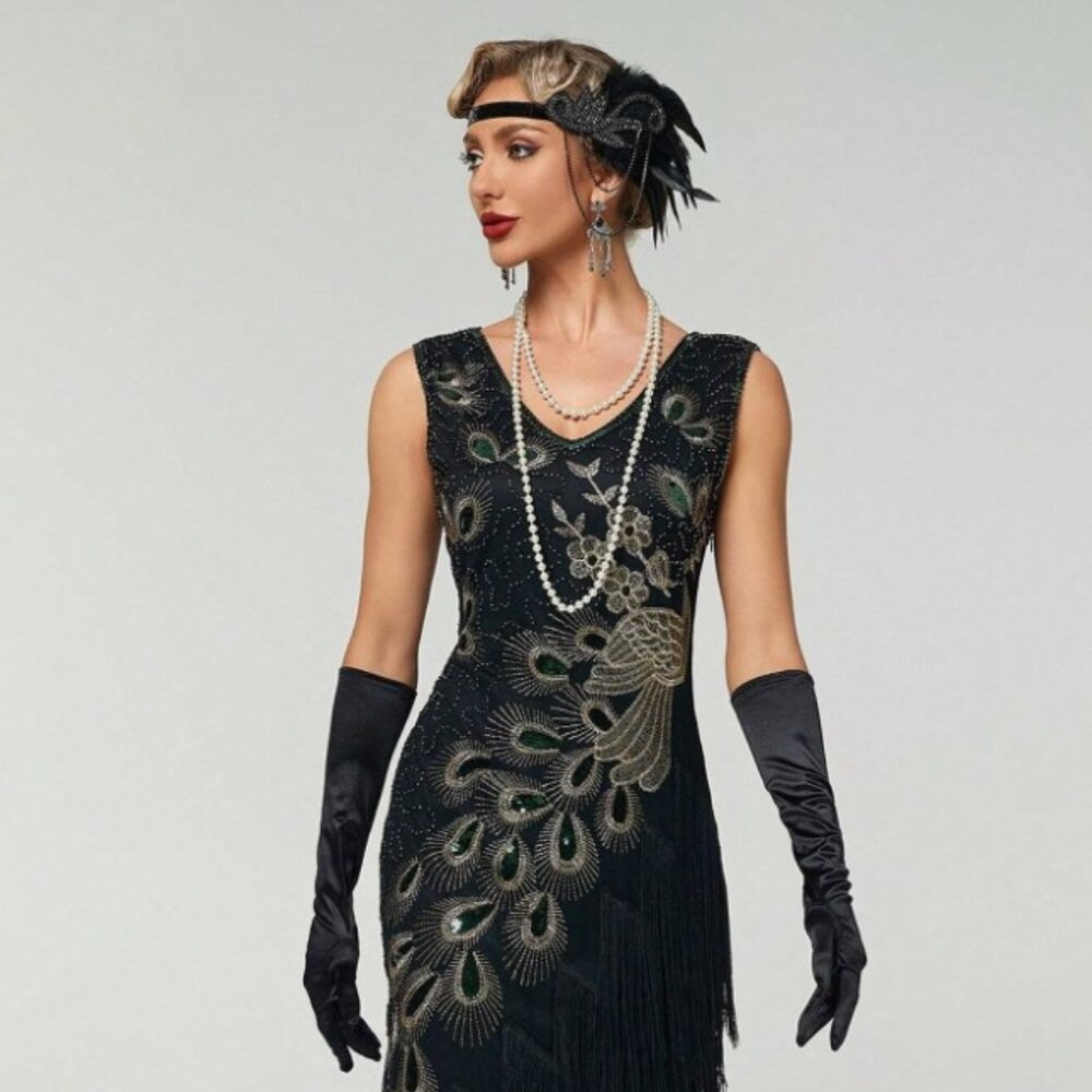 Women’s Vintage Inspired Sequined Party Midi Dress